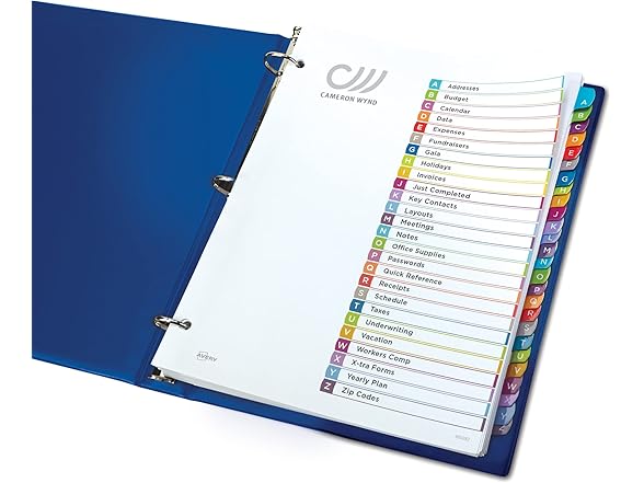 Avery A-Z Dividers for 3 Ring Binders