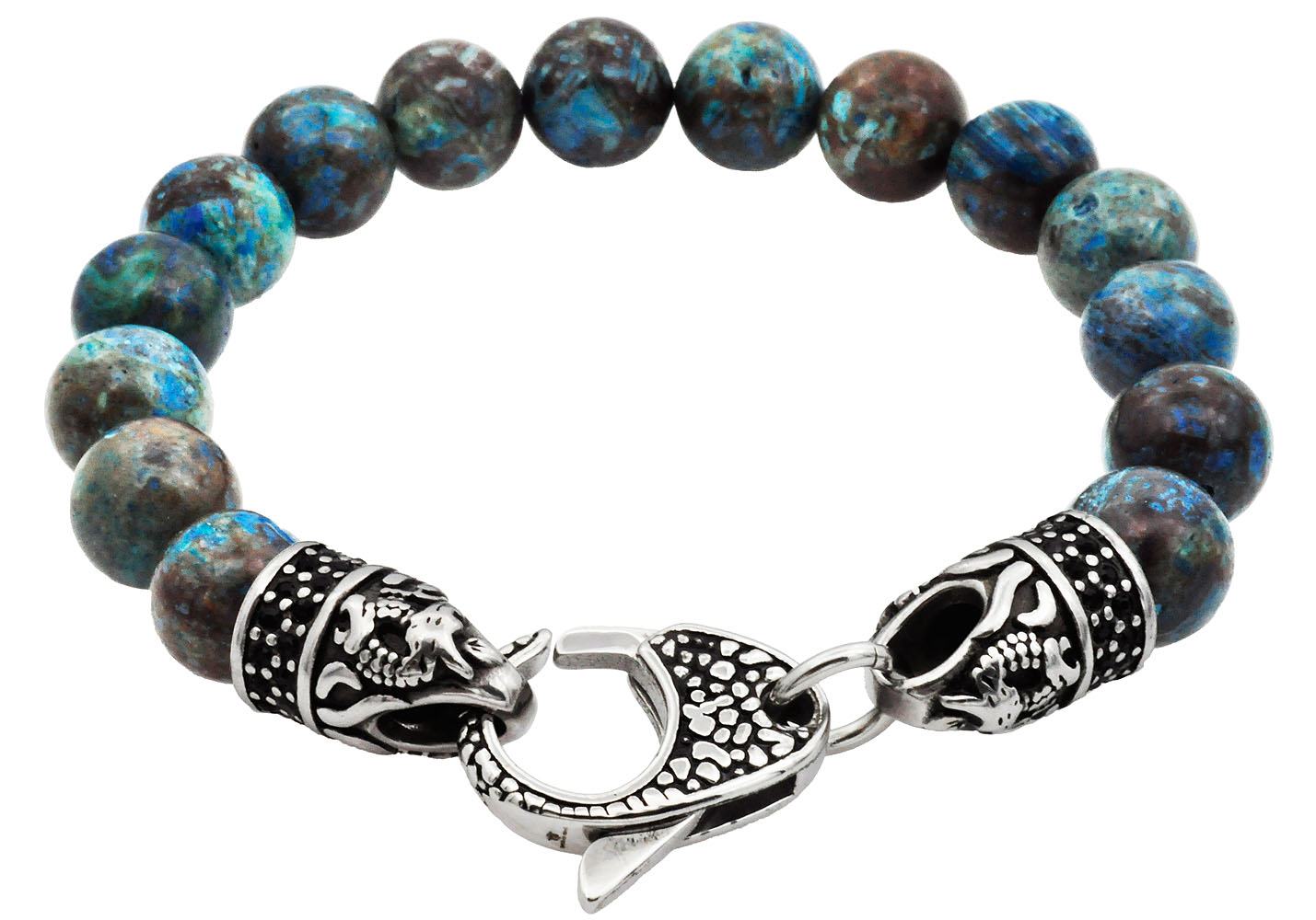 Genuine 10mm Stainless Steel Bead Bracelet - Gallery 15