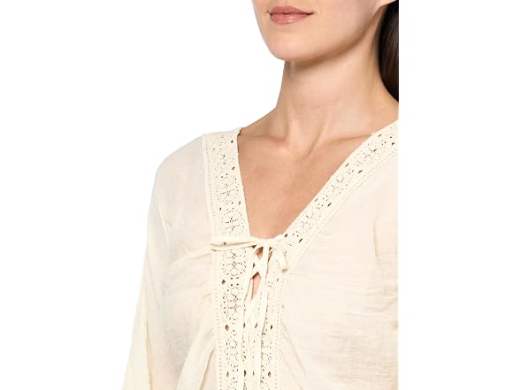 Forever 21 (S) Crochet-Trim Peasant Top