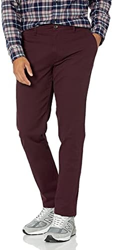 Amazon Essentials Men's Skinny-Fit Casual Stretch Chino Pant, Burgundy, 30W x 34L