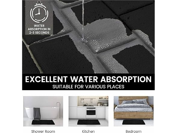 Memory Foam Bath Mat, Large 32''x20'' Ultra
