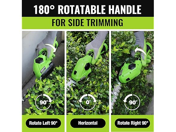 WORKPRO 7.2V Hedge Trimmer 2 in 1 Green