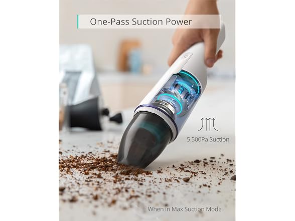 eufy by Anker, HomeVac H11,Cordless Handheld Vacuum Cleaner,Ultra-Lightweight 1.2lbs,5500Pa Suction Power,USB Charging, for Home Cleaning (Open Box)