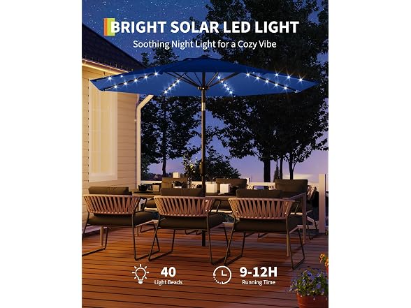 HarmonyHealth 10 Ft Patio Umbrella Tilt
