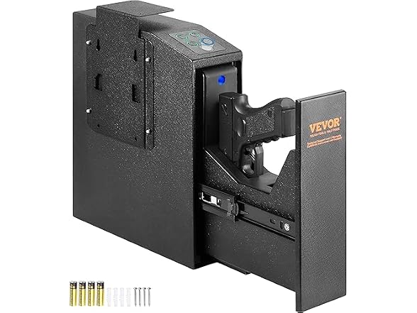 Mounted Gun Safe for Pistols, Biometric Gun Safe