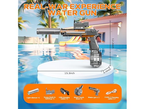 Electric Water Gun LED Lights for Kids
