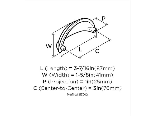 Amerock Cup Pulls 3 in (76 mm) 10 Pack