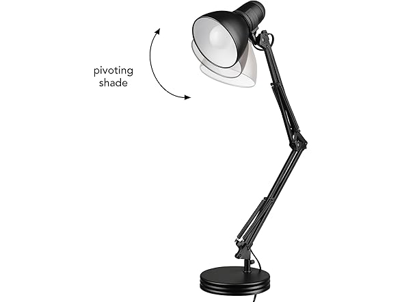 GLOBE Swing Arm Desk Lamp 28in Black