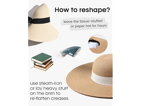 FURTALK Women's Sun Straw Hat, Wide Brim