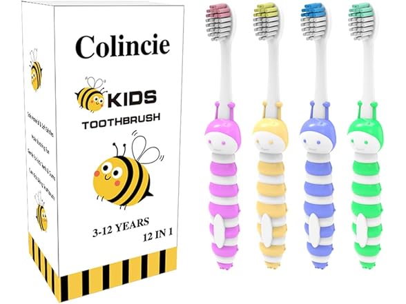 Colincie Kids Bee Toothbrush 4pk