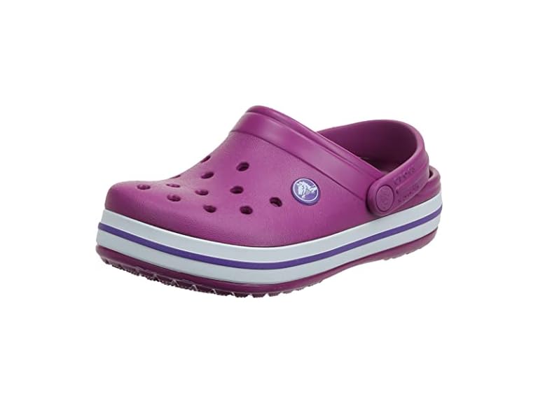 Crocs Crocband Big Kids Clog Purple White Size J1