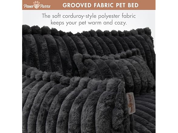 Paws & Purrs Grooved Pet Bed for Small to Medium Dogs/Cat