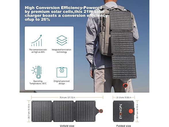 21W Portable Foldable Solar Panel