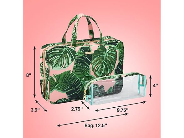 Conair Travel Toiletry Bag Pink Palm