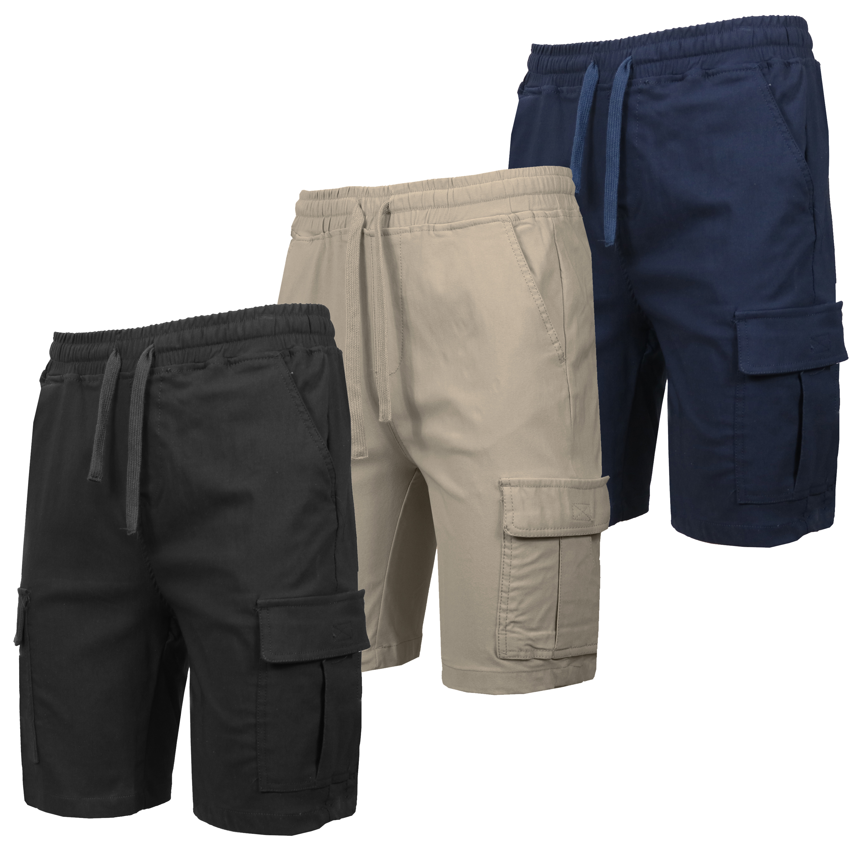 3Pk Mens Super Stretch Cargo Shorts - Gallery 14