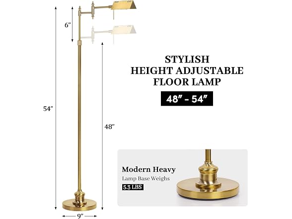 Bairth Gold Reading Floor Lamp