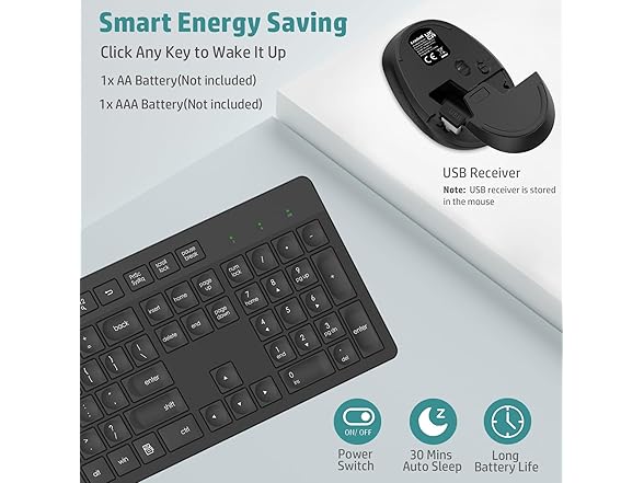 LeadsaiL Wireless Keyboard+Mouse Blk