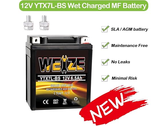 YTX7L-BS 120CCA ATV Battery