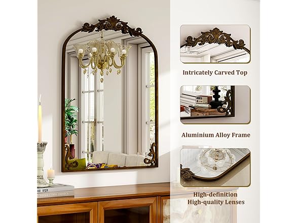 Arched Wall-Mounted Bathroom Mirror