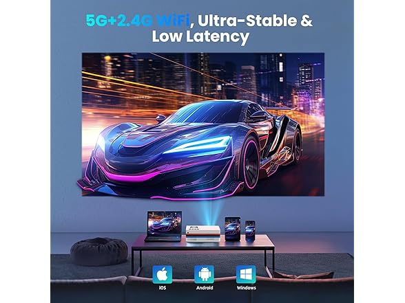 FUDONI 1080P Projector with WiFi and Bluetooth