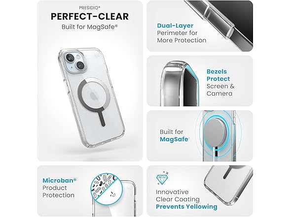 Speck Clear iPhone 15 Case MagSafe Case