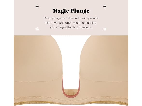 Wekofi Women (40D) Plunge Bras Low Back Bra