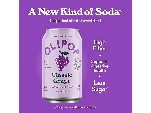 1CT OLIPOP Classic Grape Prebiotic Soda