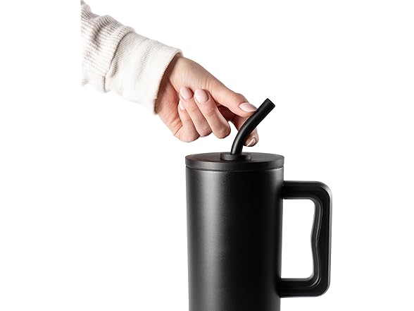 Simple Modern 40 oz Tumbler with Handle and Straw Lid Winter White