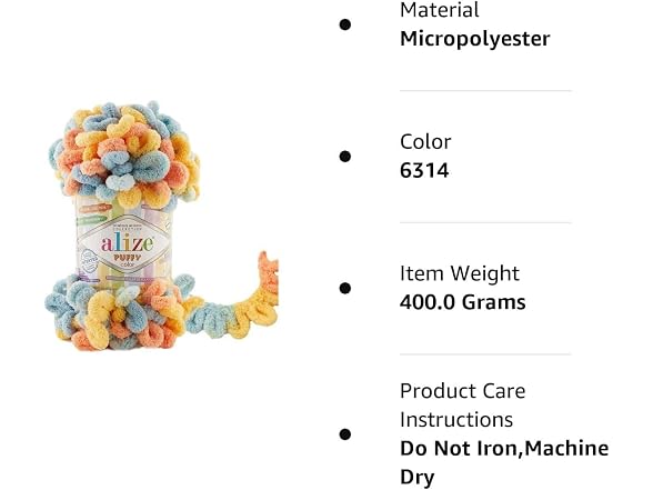 Alize Puffy Color Baby Blanket Yarn Knitting - Gallery 6