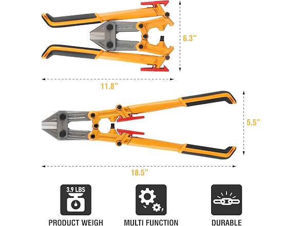 Olympia Tools Power Grip Bolt Cutter, 39-118, 18 Inches