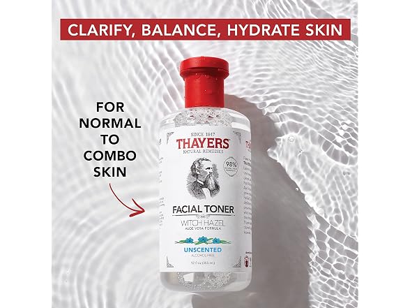 Thayers Unscented Witch Hazel Toner 12oz 3 Pack
