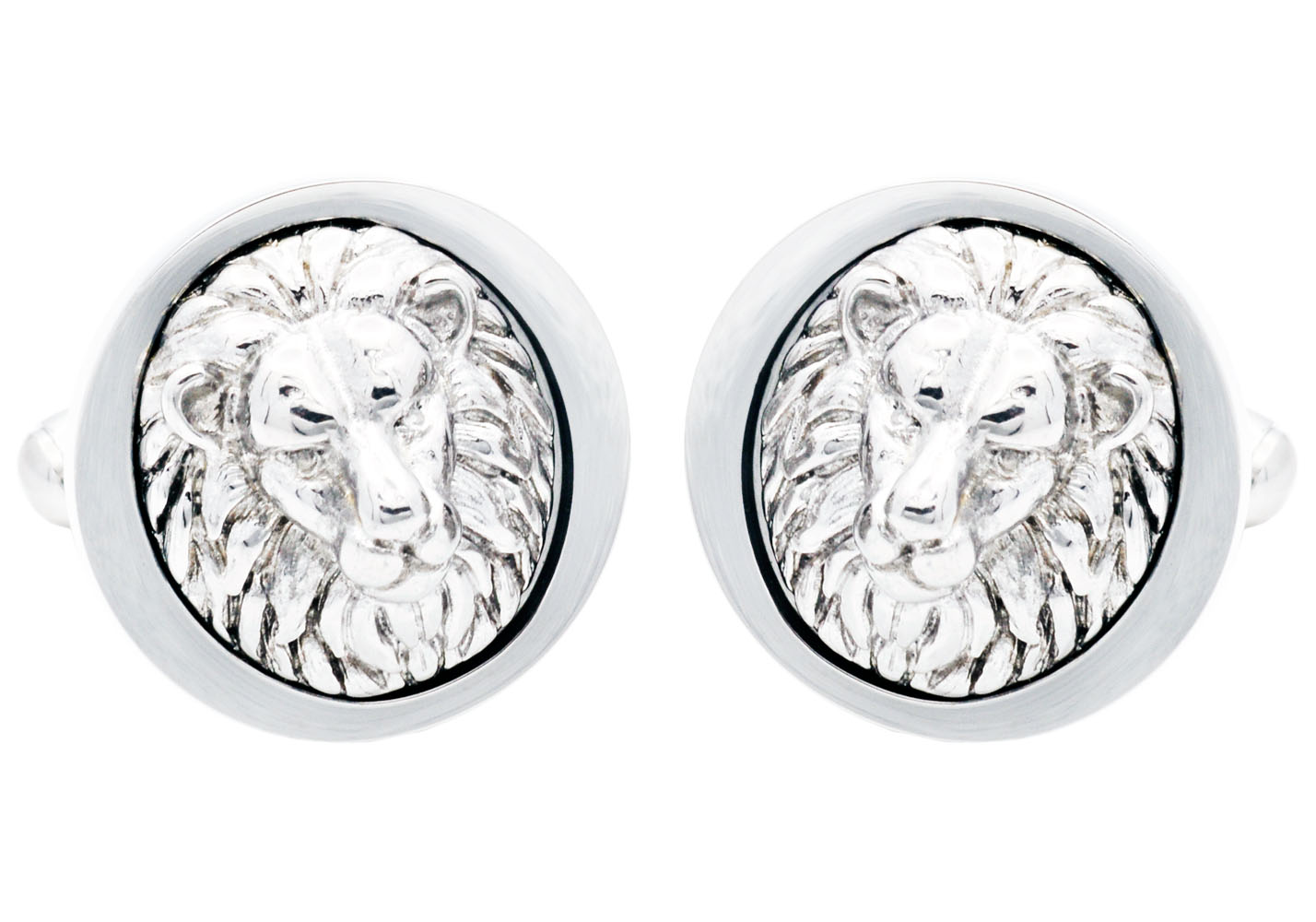 Stainless Steel Lion Cufflinks - Gallery 4