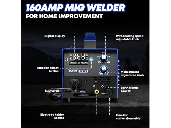 SILVEL 160Amp MIG Welder,110V Flux Core