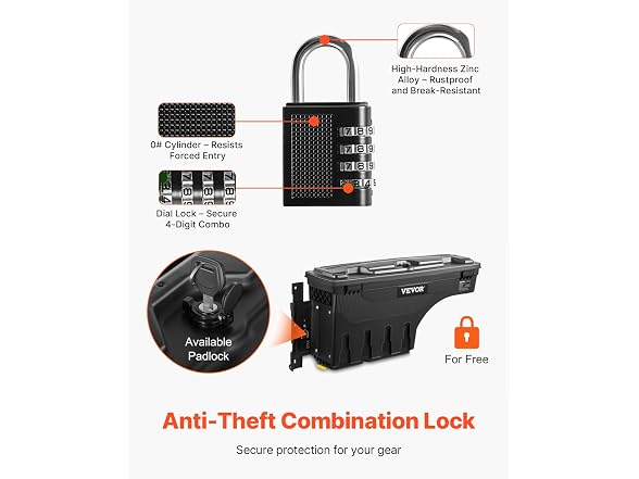 Truck Bed Storage Box, Lockable Lid 2019-2021