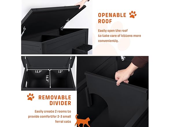 BRIOPAWS Outdoor Insulated Cat House