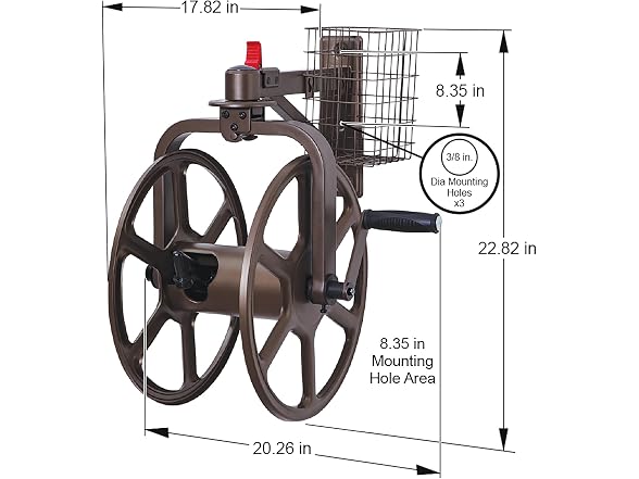 Liberty Garden Single Arm Hose Reel, Bronze