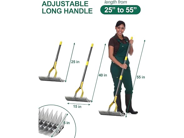 2-in-1 Lawns Manual Dethatcher 55"