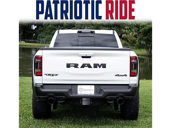 Zone Tech GA0084 USA American Flag Hitch Cover Black