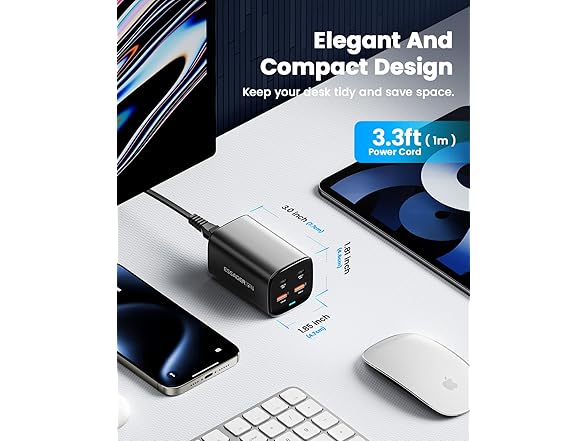 Essager 4-Ports 67W GaN USB-C Charging Station