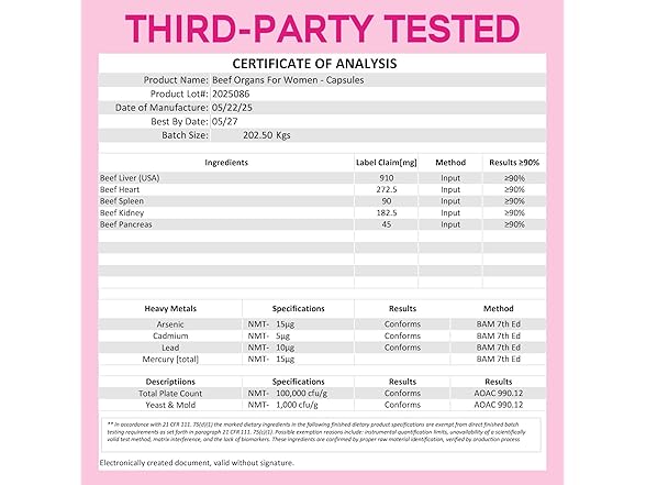 Beef Organ Supplement for Women