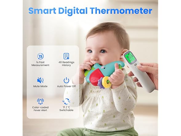 TIZZIOR 3-in-1 Ear Forehead Thermometer