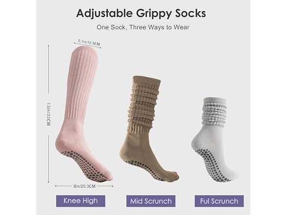 Holaraon Slouch Socks for Women w/Grip