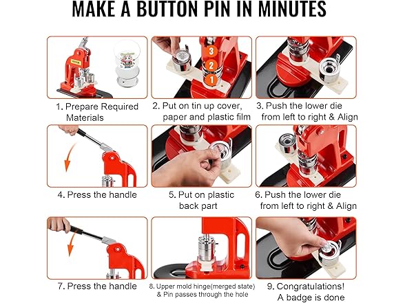 VEVOR Button Maker Machine - 25mm