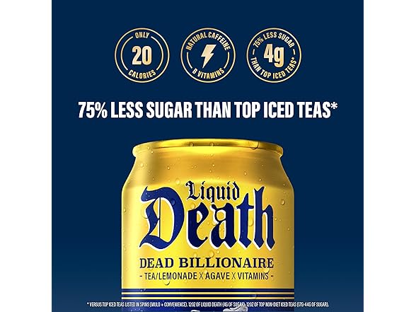 12PK Liquid Death Iced Tea (Black Tea/Lemonade)