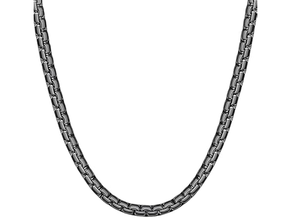 Black Stainless Flat Link Chain, 22"