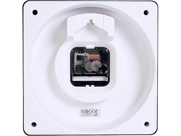 SEIKO Square Non Ticking Wall Clock, Black, 7.7 Inches