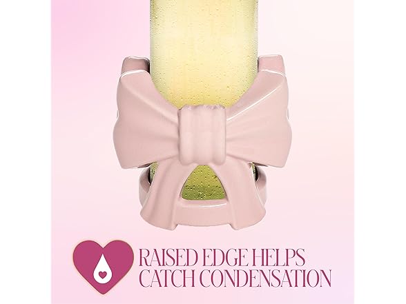 Paris Hilton Ceramic Wine Bottle Holder, Bow Design, One Size, Pink