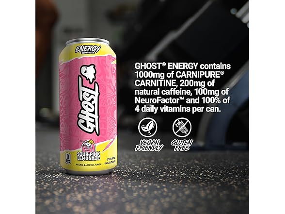 GHOST Energy Drink - 12-Pack, Sour Pink Lemonade