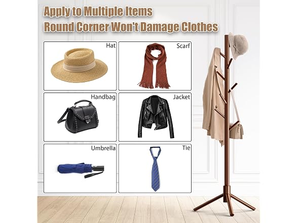 Aliphon Wooden Coat Rack Stand, 2-Pack