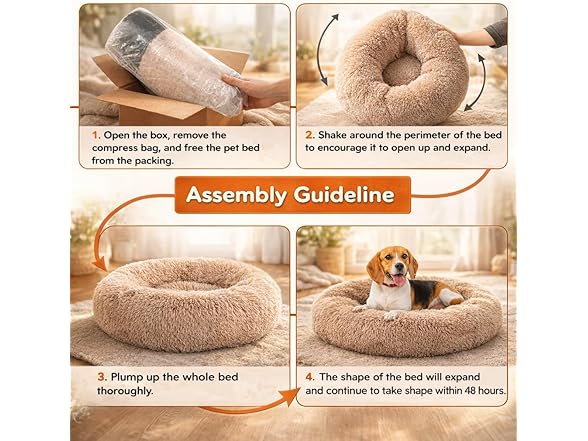 FITION Dog & Cat Bed for Indoor, 24in